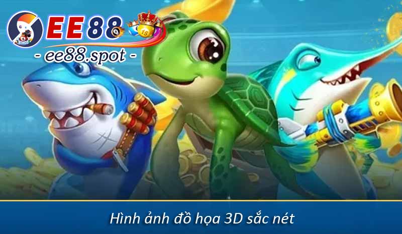 Bắn Cá Rùa Xanh - Săn Thưởng Jackpot Tới Hàng Tỷ Đồng 3 Hình ảnh đồ họa 3D sắc nét